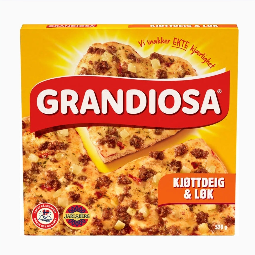 Pizza Grandiosa Kjøttdeig&Løk 520g Stabb